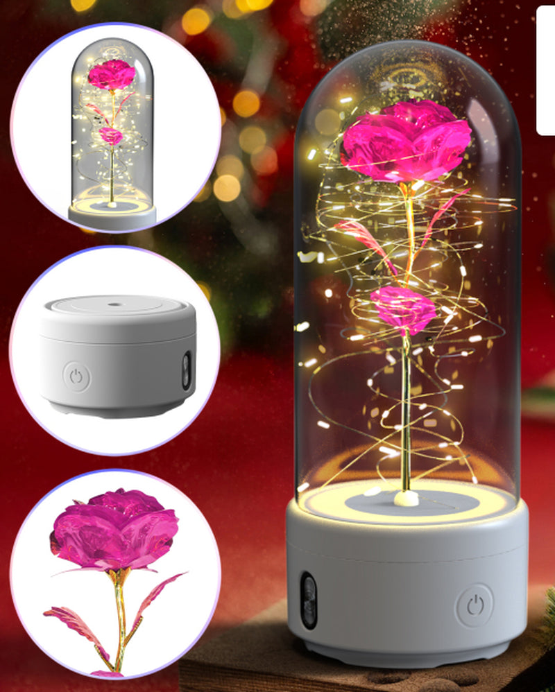 Creative 2 in 1 Rose Flowers LED Light and Bluetooth-Compatible Speaker Valentine'S Day Gift