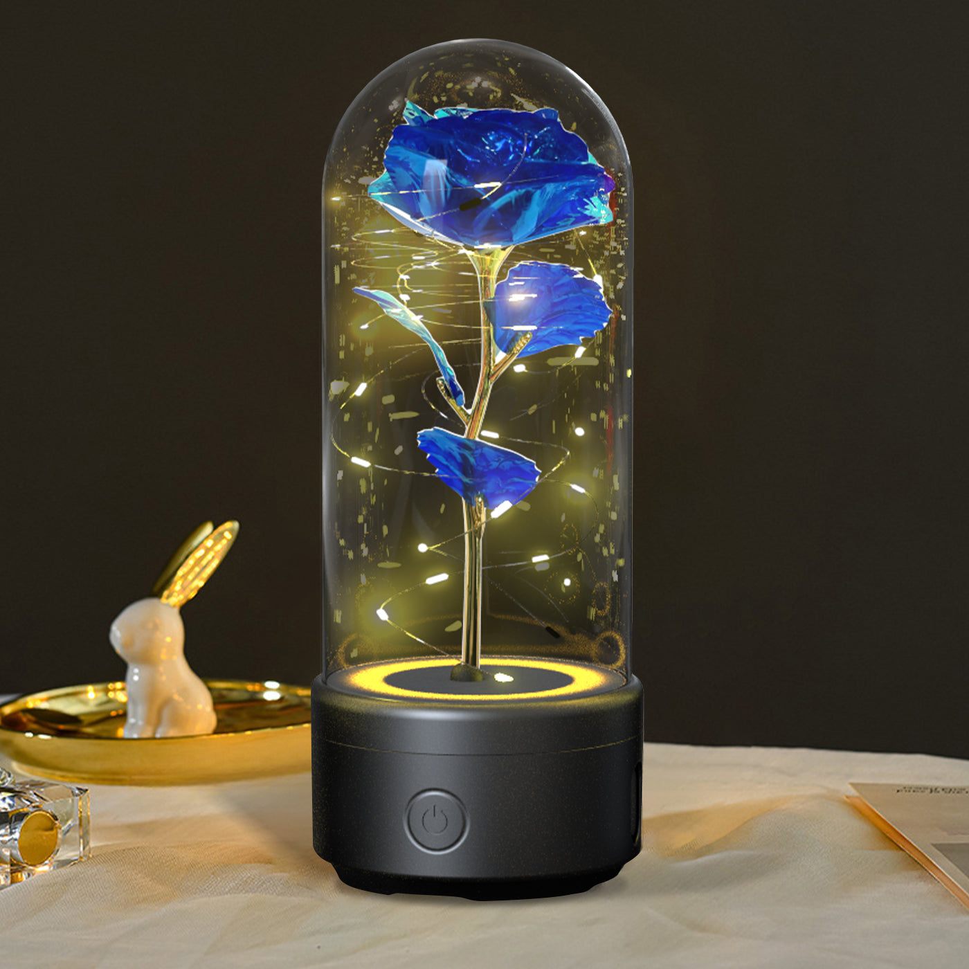 Creative 2 in 1 Rose Flowers LED Light and Bluetooth-Compatible Speaker Valentine'S Day Gift