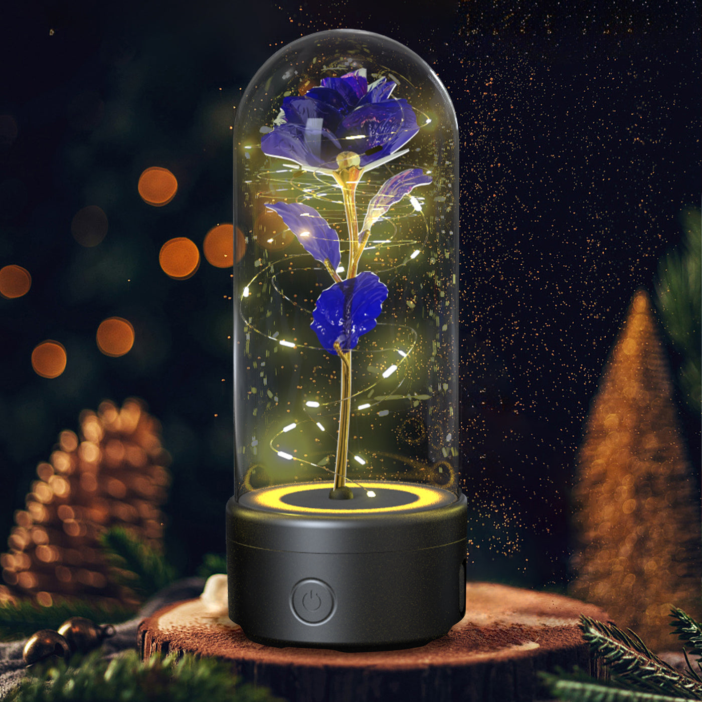 Creative 2 in 1 Rose Flowers LED Light and Bluetooth-Compatible Speaker Valentine'S Day Gift