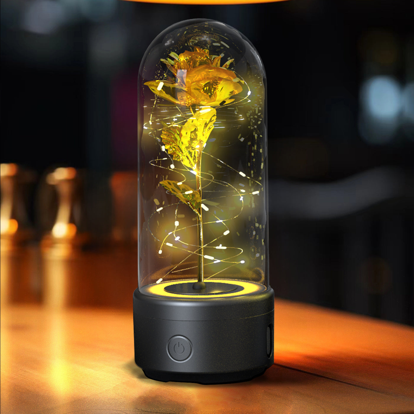 Creative 2 in 1 Rose Flowers LED Light and Bluetooth-Compatible Speaker Valentine'S Day Gift