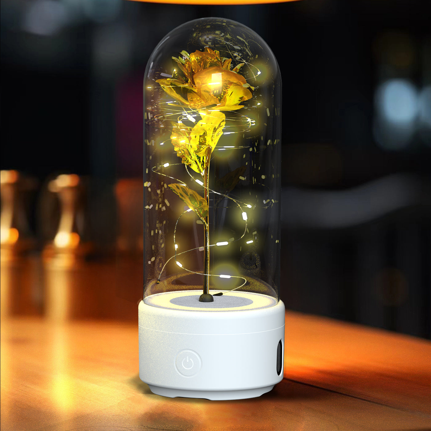 Creative 2 in 1 Rose Flowers LED Light and Bluetooth-Compatible Speaker Valentine'S Day Gift