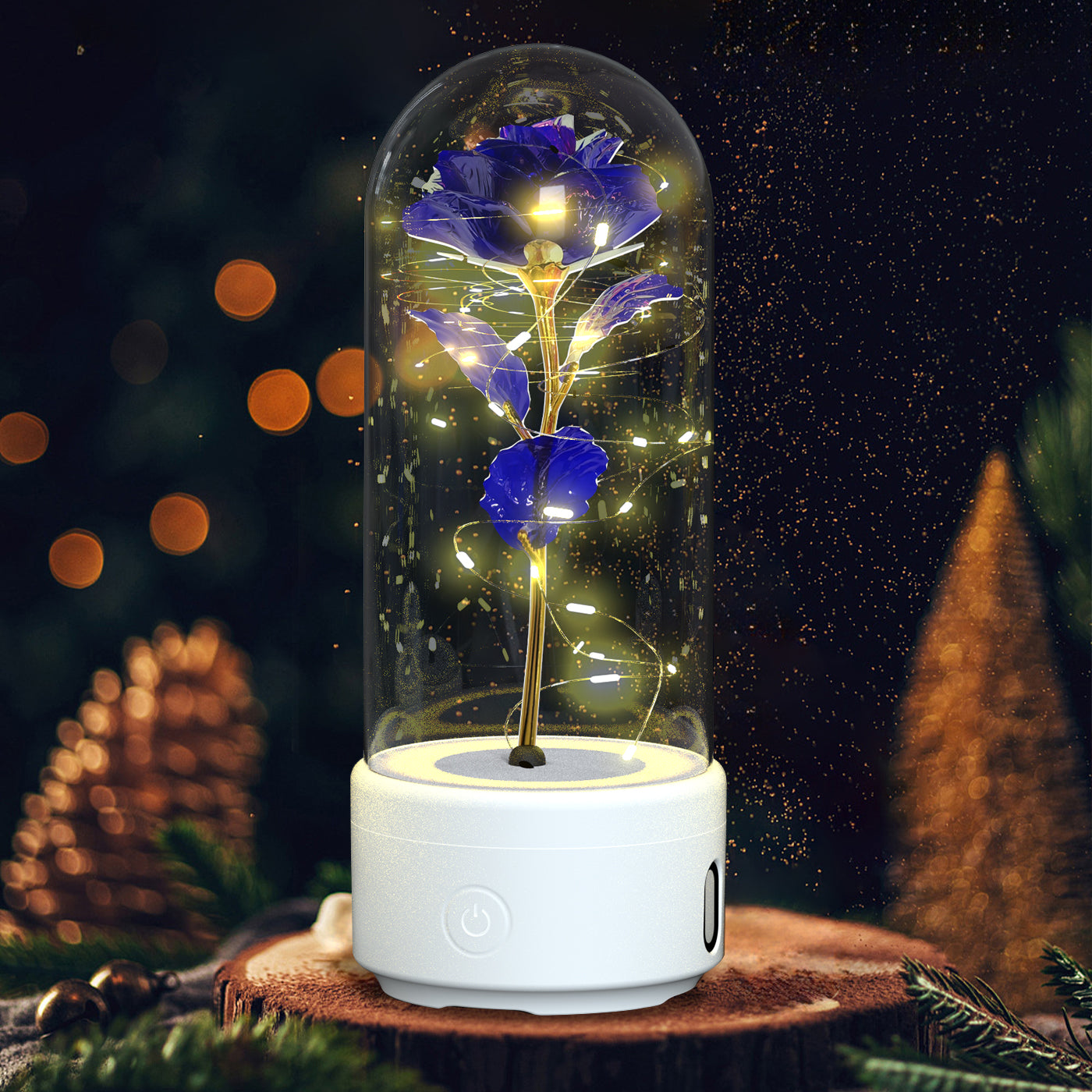 Creative 2 in 1 Rose Flowers LED Light and Bluetooth-Compatible Speaker Valentine'S Day Gift